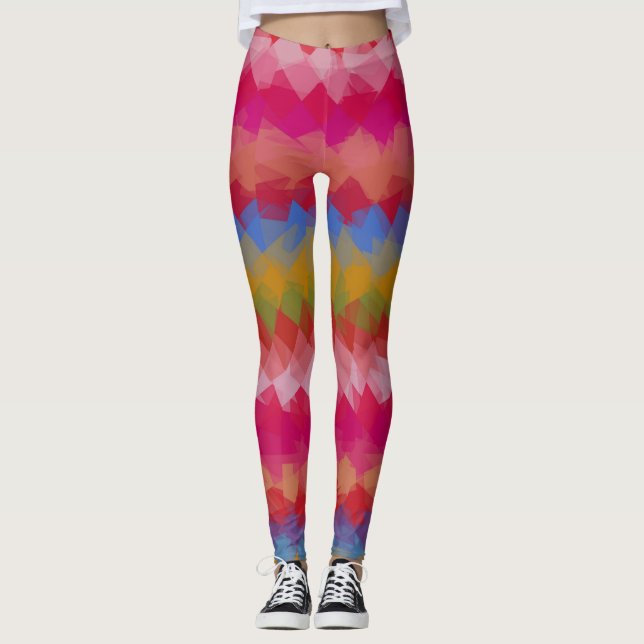 Legging Padrão Geométrico Moderno Colorido #43 (Frente)