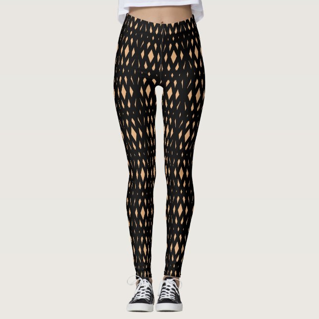 Legging Padrão Geométrico Moderno de Diamante (Frente)