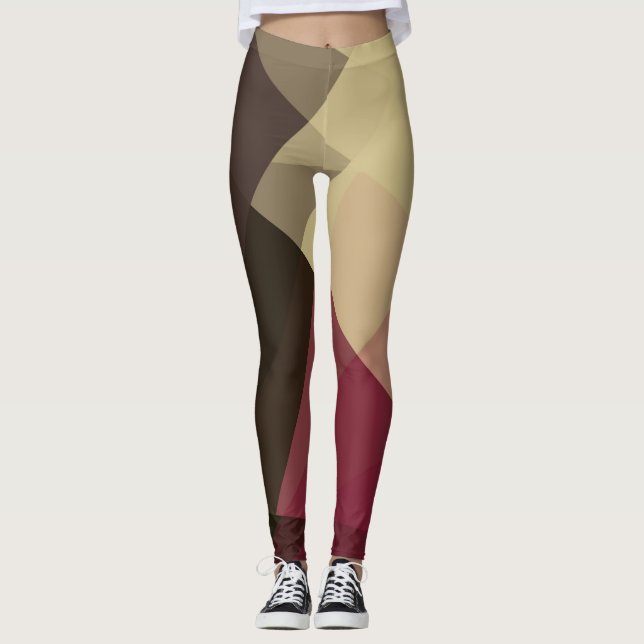 Legging Padrão Geométrico Moderno Roxo da cinza (Frente)
