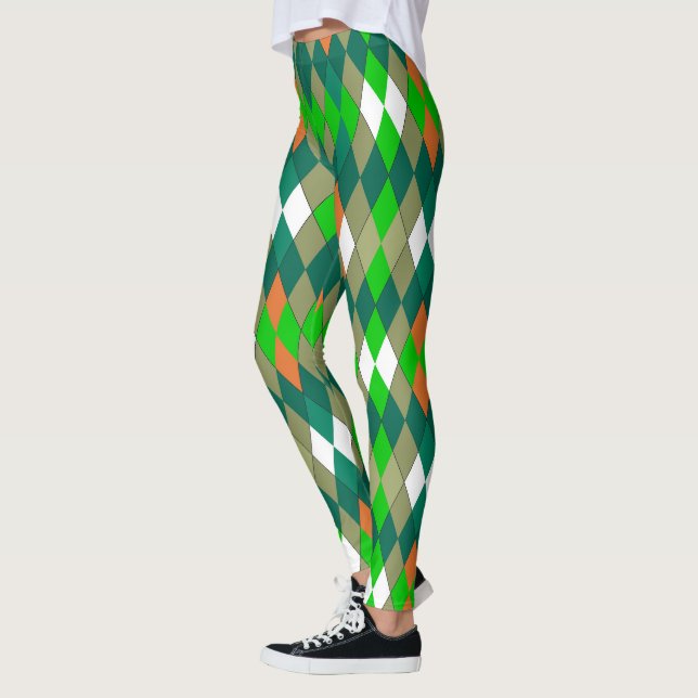 Legging Padrão geométrico multicolorido romboides minimali (Esquerda)
