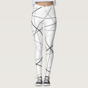 Legging Padrão geométrico preto e branco