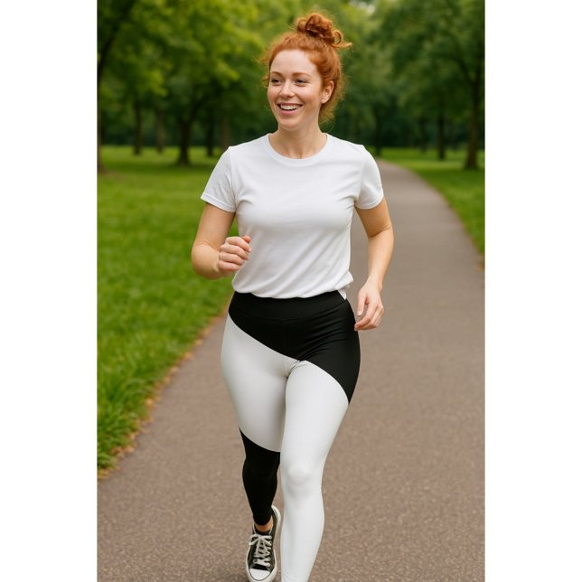 Legging Padrão Geométrico Preto e Branco (Criador carregado)