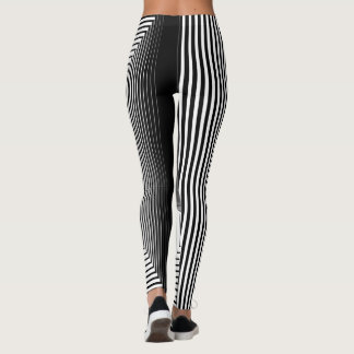 Legging padrão geométrico preto e branco