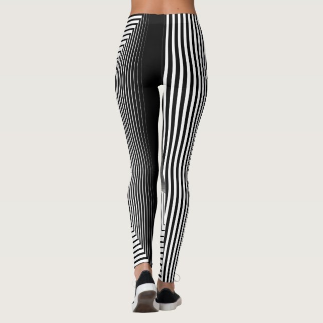 Legging padrão geométrico preto e branco (Verso)