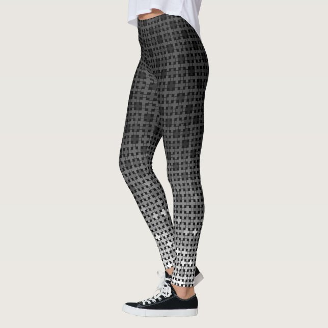 Legging Padrão geométrico preto e branco (Esquerda)