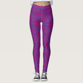 Legging Padrão geométrico retrô rosa