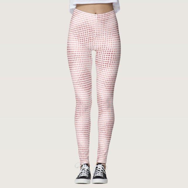 Legging Padrão Geométrico Romântico em Rosa Empolado (Frente)