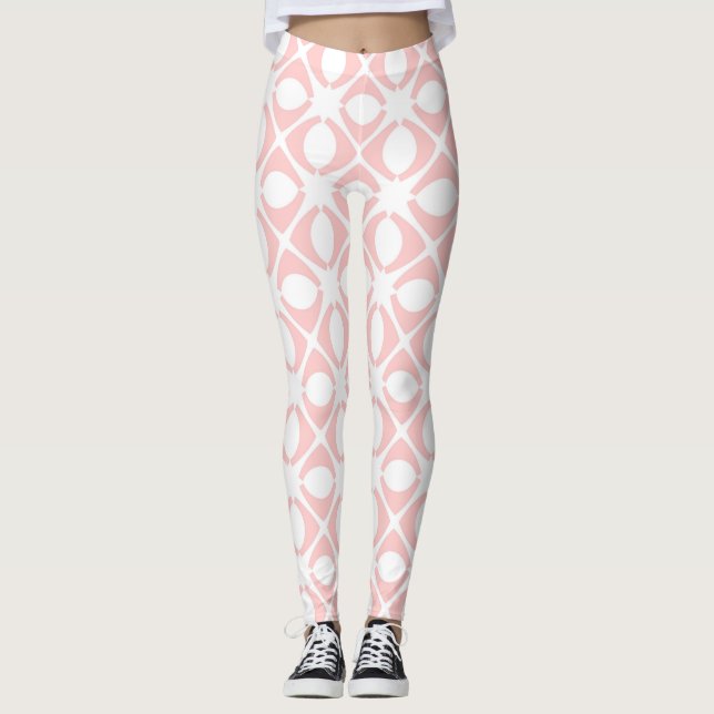 Legging Padrão Geométrico Rosa (Frente)