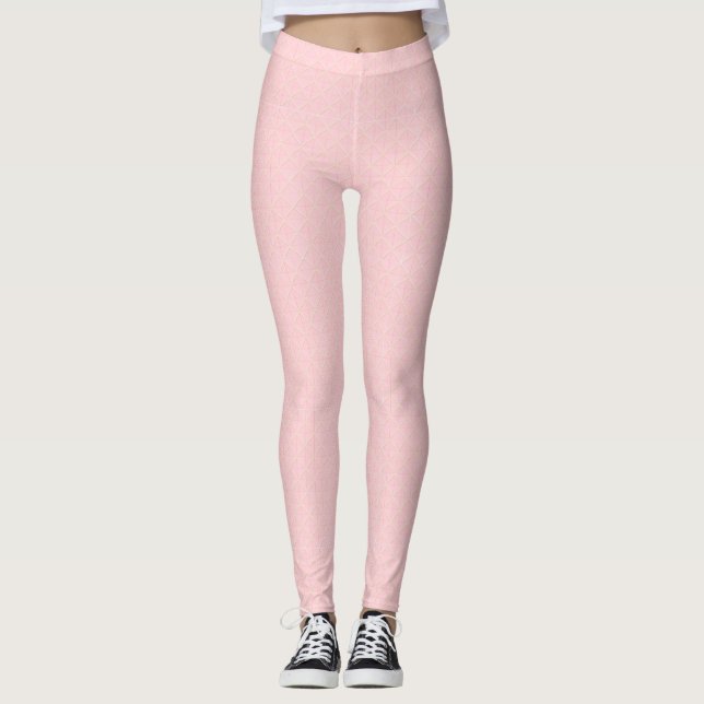 Legging Padrão Geométrico Rosa com Abstrato moderno (Frente)