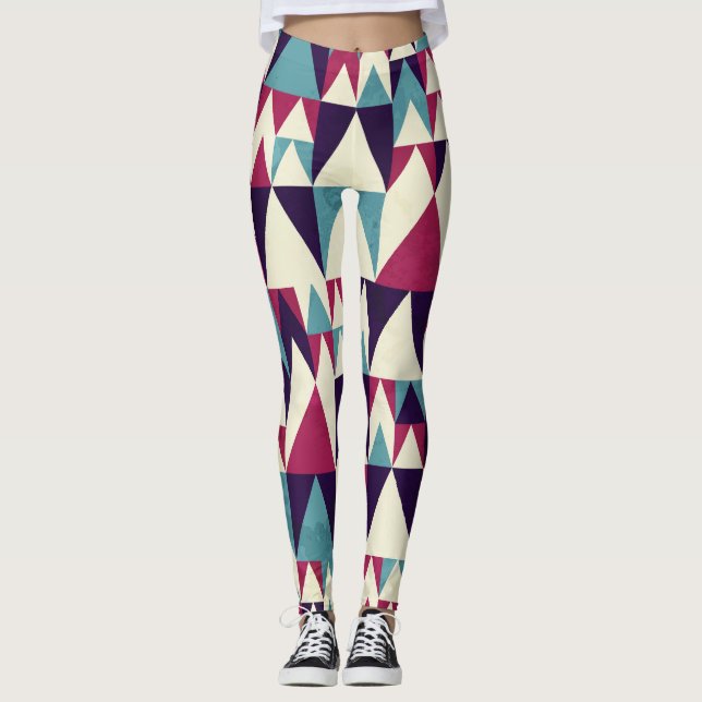Legging Padrão Geométrico Sem Vista do Triângulo Retroativ (Frente)
