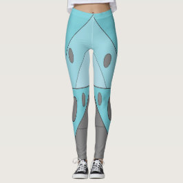 Legging Padrão Geométrico Triângulo Turquesa Azul Engraçad