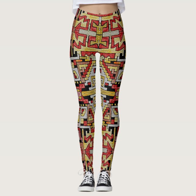 Legging Padrão Geométrico Tribal/Étnico (Frente)