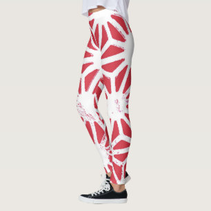 Legging Padrão geométrico vermelho