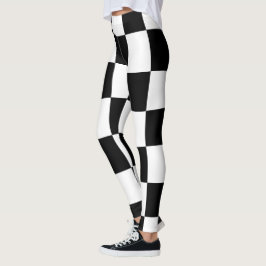 Legging Padrão grande verificado moderno preto e branco