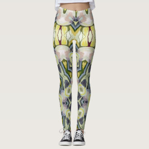 Legging Padrão Harmonioso do Retro Vintage Artdeco Pastel