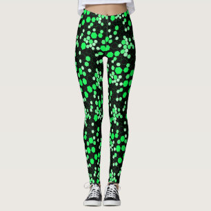 Legging Padrão hexágono 02b.Verde Preto BG