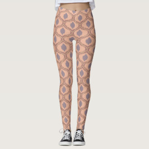 Legging Padrão Ikat Boho Peach Mauve