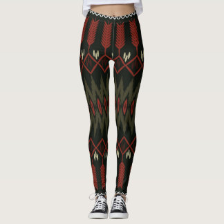 Legging Padrão Ikat: Ornamento Étnico Geométrico