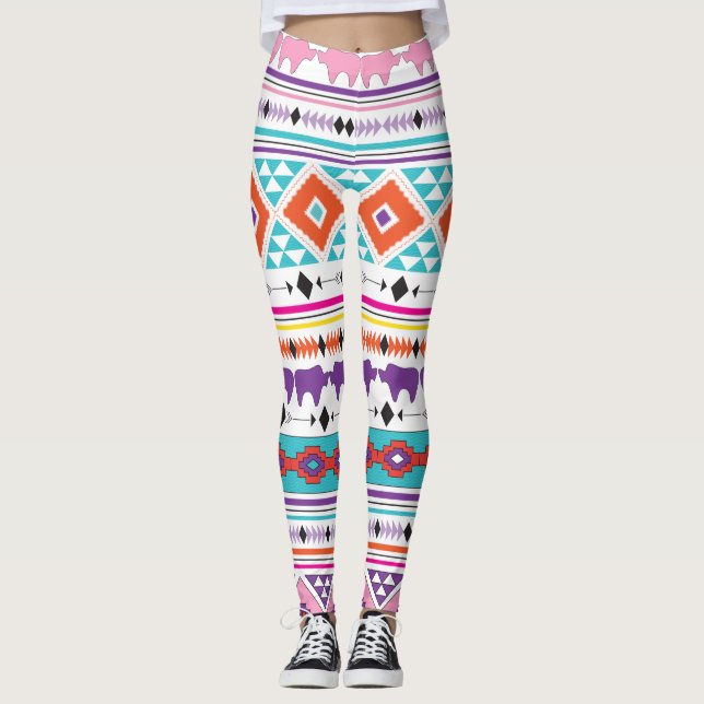 Legging Padrão Indígena Aztec do Sudoeste (Frente)