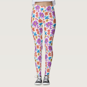 Legging Padrão Inverso Exótico Colorido à Mão - 70703