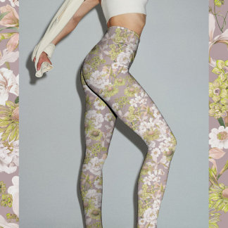Legging Padrão Inverso Verde bonito Elegante