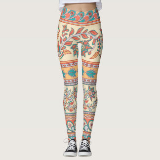 Legging Padrão Invisível das Fronteiras Florais Indianas