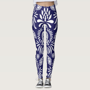 Legging Padrão Invisível E Floral Tão Bonito