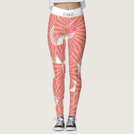 Legging Padrão Japonês Rosa e Branco