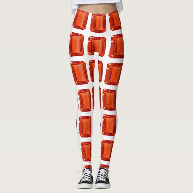 Legging Padrão Laranja ao quadrado (Frente)