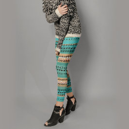 Legging Padrão Laranja Verde