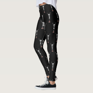 Legging Padrão legal de Halloween do Skeleton