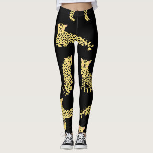 Legging Padrão Leopardo: Chita Preta de Fundo