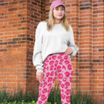 Legging Padrão-Leopardo Moderno Rosa-Quente<br><div class="desc">um padrão leopardo único,  como uma design capciosa para os amantes leopardo.</div>