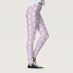 Legging Padrão Lilás Amarelo Pastel