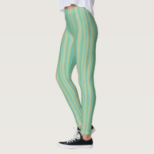 Legging Padrão Listrado Verde Jade Moderno