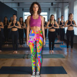 Legging padrão louco colorido arte moderna<br><div class="desc">Diversão de um padrão louco de arte moderna design. Formas geométricas de todas as cores e tamanhos.</div>