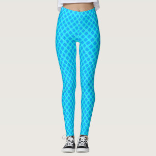 Legging Padrão marcado brilhante azul neonário