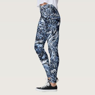 Legging Padrão marinho Azul Natureza