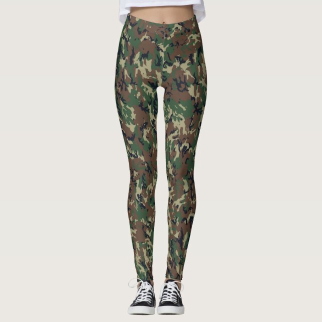 Legging Padrão Militar da Camouflage Woodland (Frente)