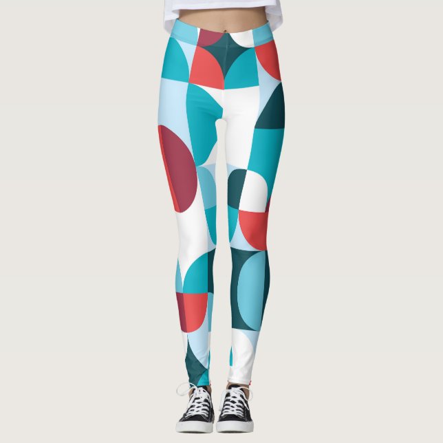 Legging Padrão minimalista da década de 70 retrô (Frente)