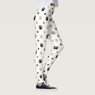 Legging Padrão Minimalista de Pegada de Pata Fofa