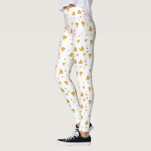 Legging Padrão Minimalista de Pizza de Pepperoni Retro Eng