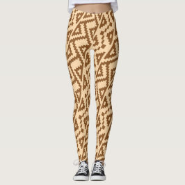Legging Padrão mínimo africano bege Brown