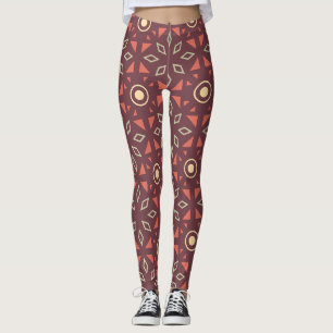 Legging Padrão Mínimo Batik Beige Brown