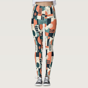 Legging Padrão mínimo de Abstrato sem costura - Geométrico