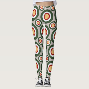 Legging Padrão Mínimo Verde da Cinza Círculos