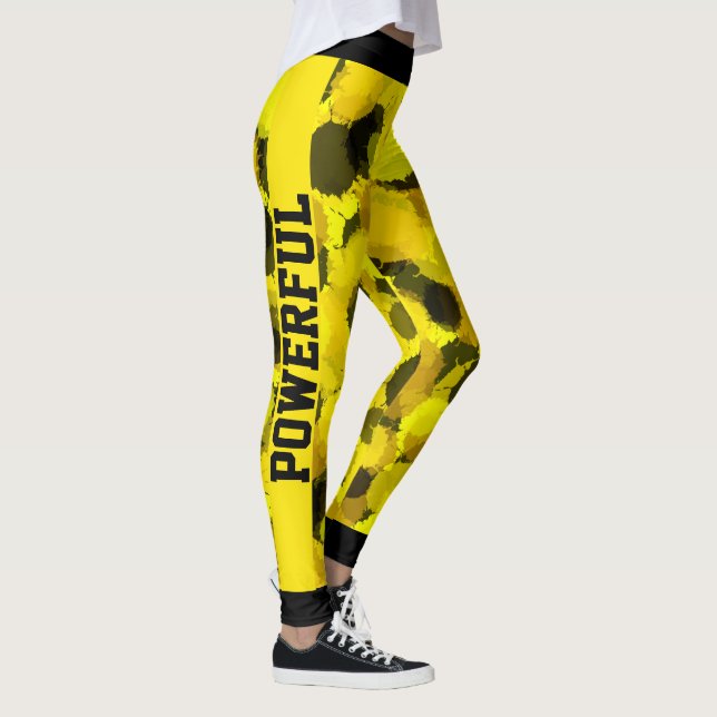 Legging Padrão moderno amarelo e preto personalizado (Direita)