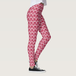 Legging Padrão Moderno Chic Desportivo Tendência Magenta V