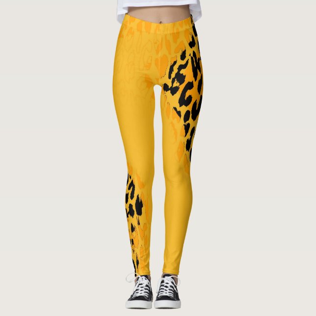 Legging Padrão moderno da pele do leopardo #24 (Frente)