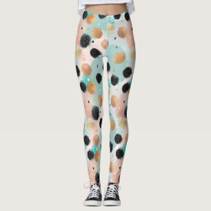 Legging Padrão moderno de Abstrato bruxismo e Bolinhas